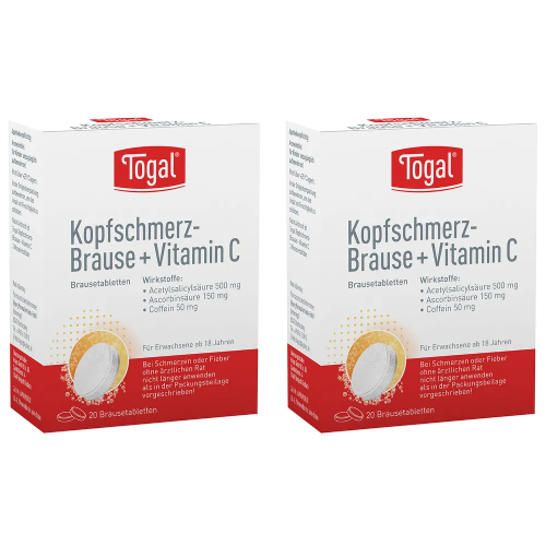 TOGAL Kopfschmerz-Brause + Vit.C Brausetabletten Set (2x 20St)