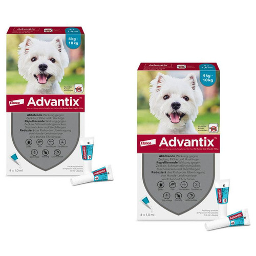 ADVANTIX Spot-on für den Hund 4-10 kg (2x4 St)
