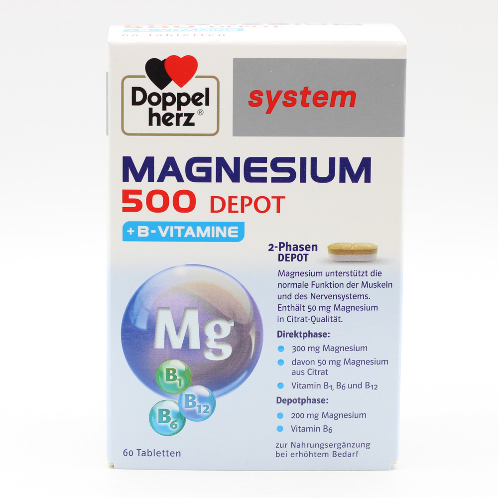 DOPPELHERZ Magnesium 500 Depot system Tabletten