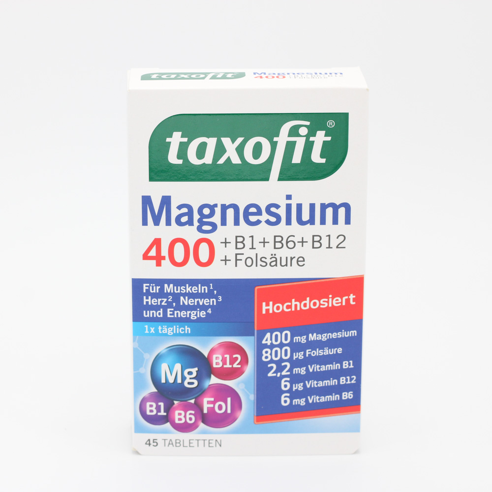 TAXOFIT Magnesium 400+B1+B6+B12+Folsäure Tabletten (2x45 St)