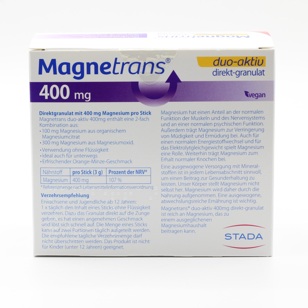 MAGNETRANS duo-aktiv 400 mg Sticks