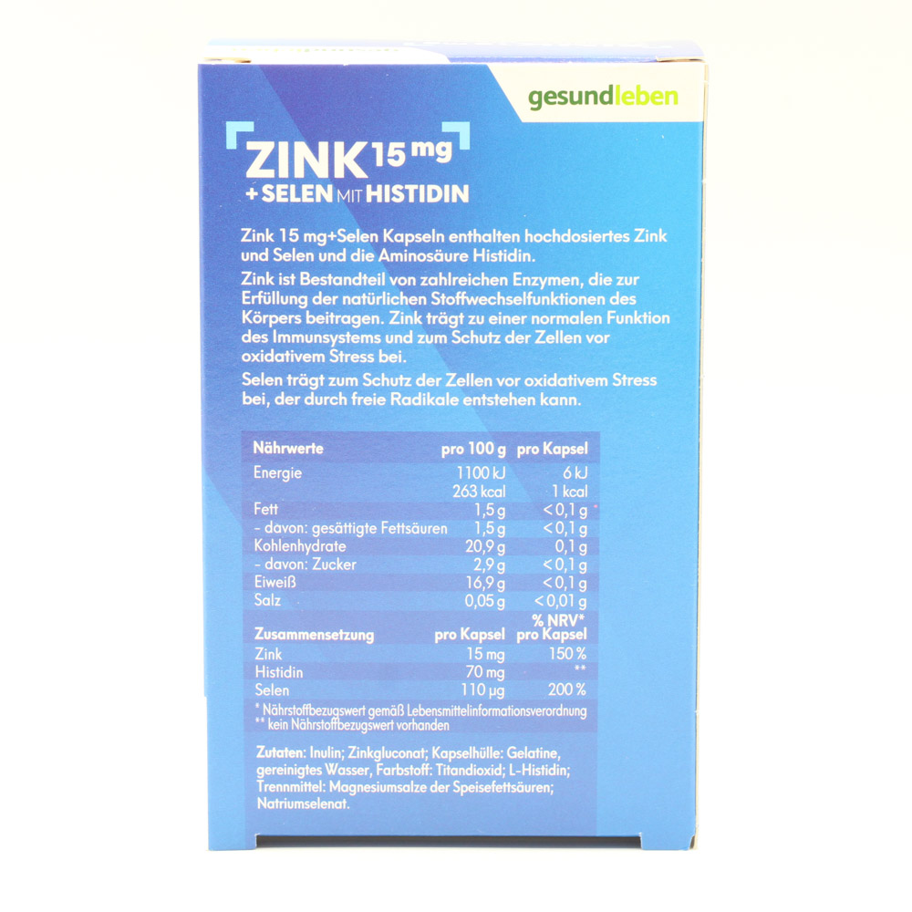 GESUND LEBEN Zink 15 mg+Selen Kapseln