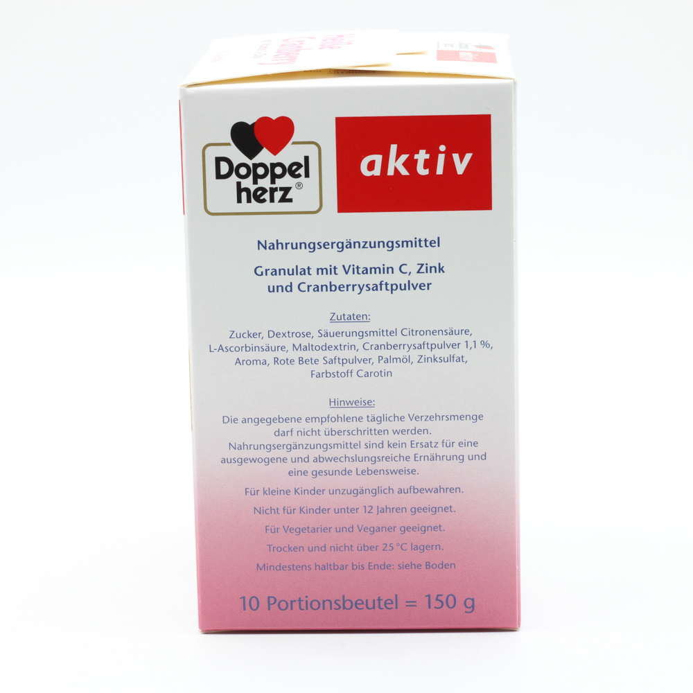 DOPPELHERZ heiße Cranberry m.Vit.C+Zink Granulat (2x10 St)