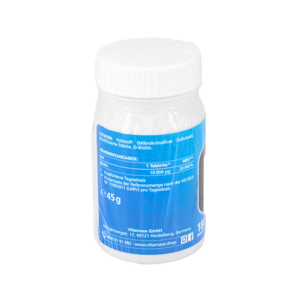 BIOTIN 10 mg hochdosiert vegan Tabletten