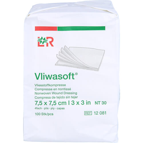 VLIWASOFT Vlieskompressen unsteril 7,5x7,5 cm 4l.