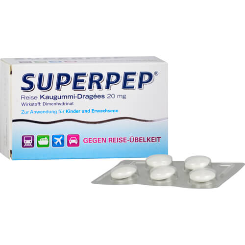 SUPERPEP Reise Kaugummi Dragees 20 mg