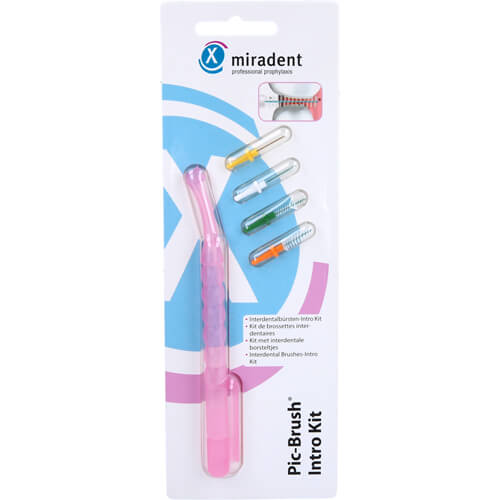 MIRADENT Interd.Pic-Brush Intro Kit 1H+4B.tra.pink
