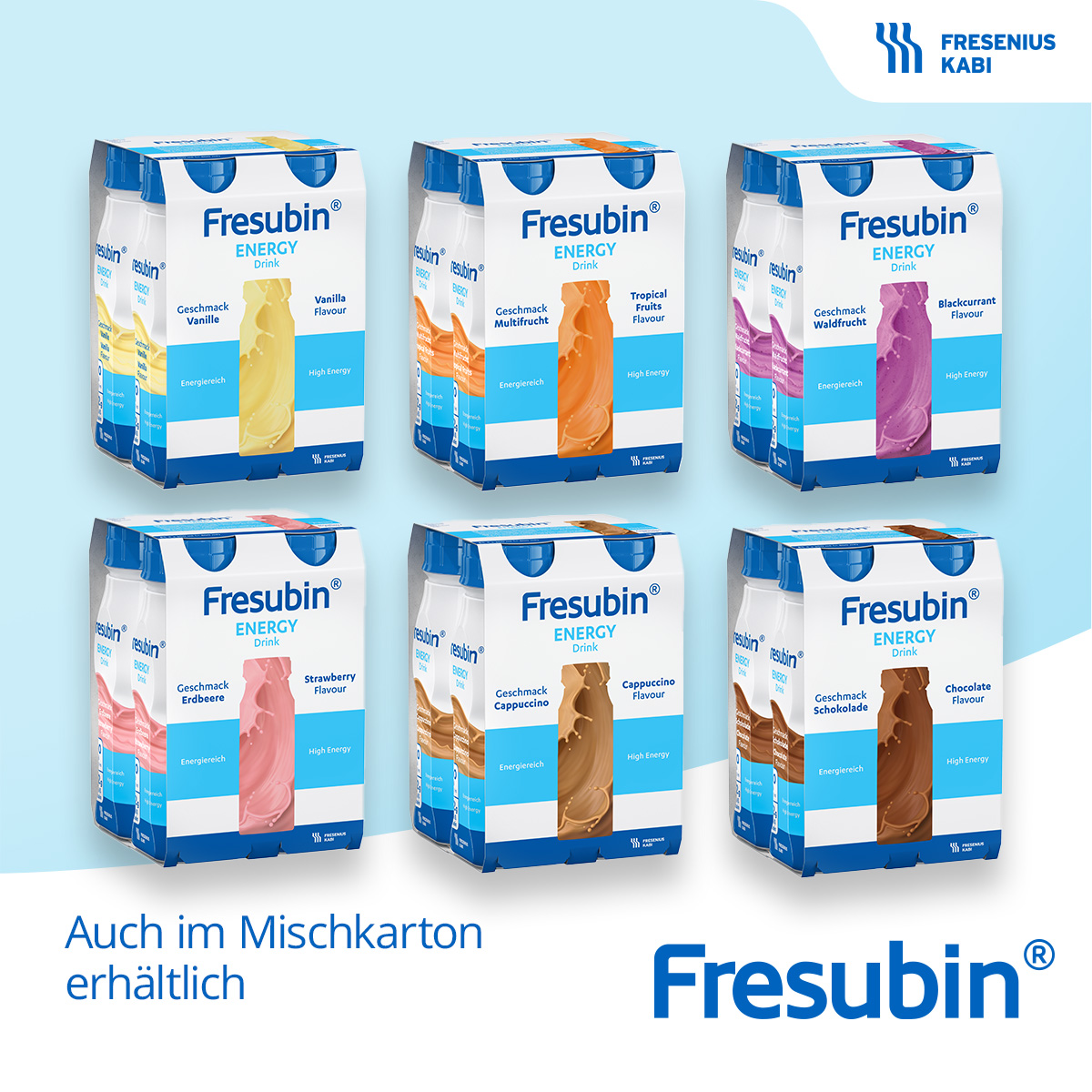 FRESUBIN ENERGY DRINK Mischkarton Trinkflasche Trinknahrung