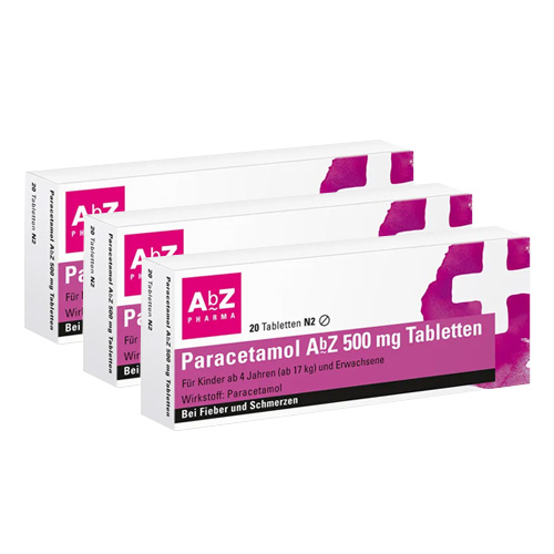 PARACETAMOL AbZ 500 mg Tabletten (3x20 St)
