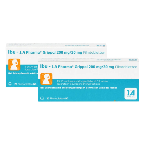 IBU-1A Pharma Grippal 200 mg/30 mg Filmtabletten Set (2x20St)