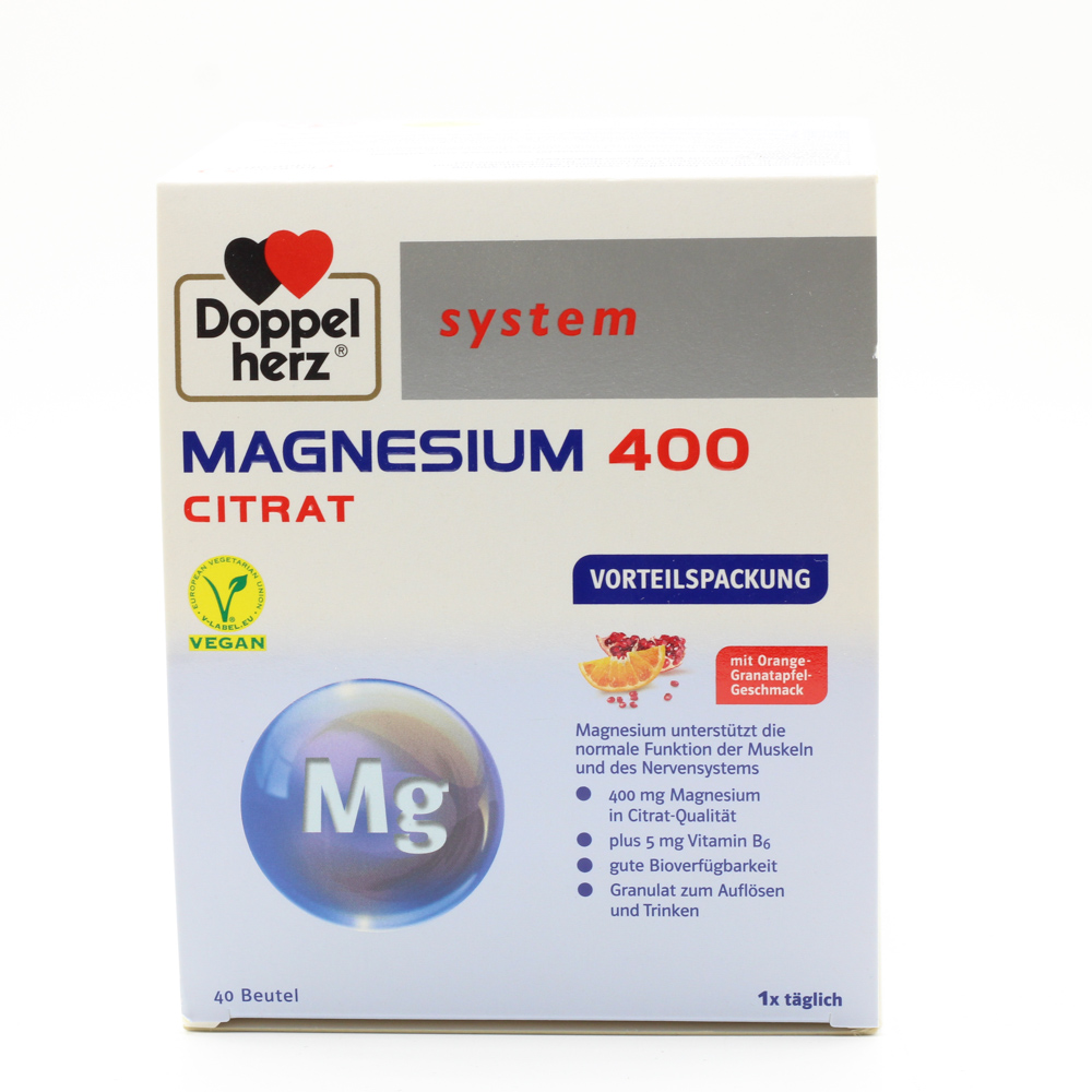 DOPPELHERZ Magnesium 400 Citrat system Granulat