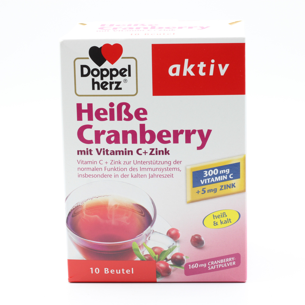 DOPPELHERZ heiße Cranberry m.Vit.C+Zink Granulat (2x10 St)