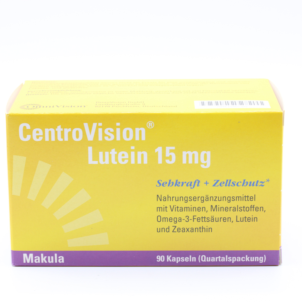 CENTROVISION Lutein 15 mg Kapseln Doppelpackung (2x 90St)