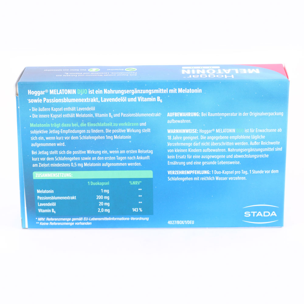 HOGGAR Melatonin DUO Einschlaf-Kapseln Doppelpackung (2x30 St)