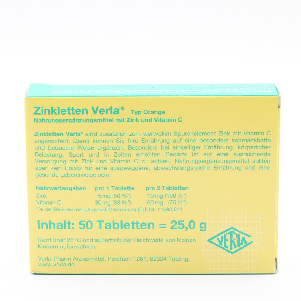 ZINKLETTEN Verla Orange Lutschtabletten