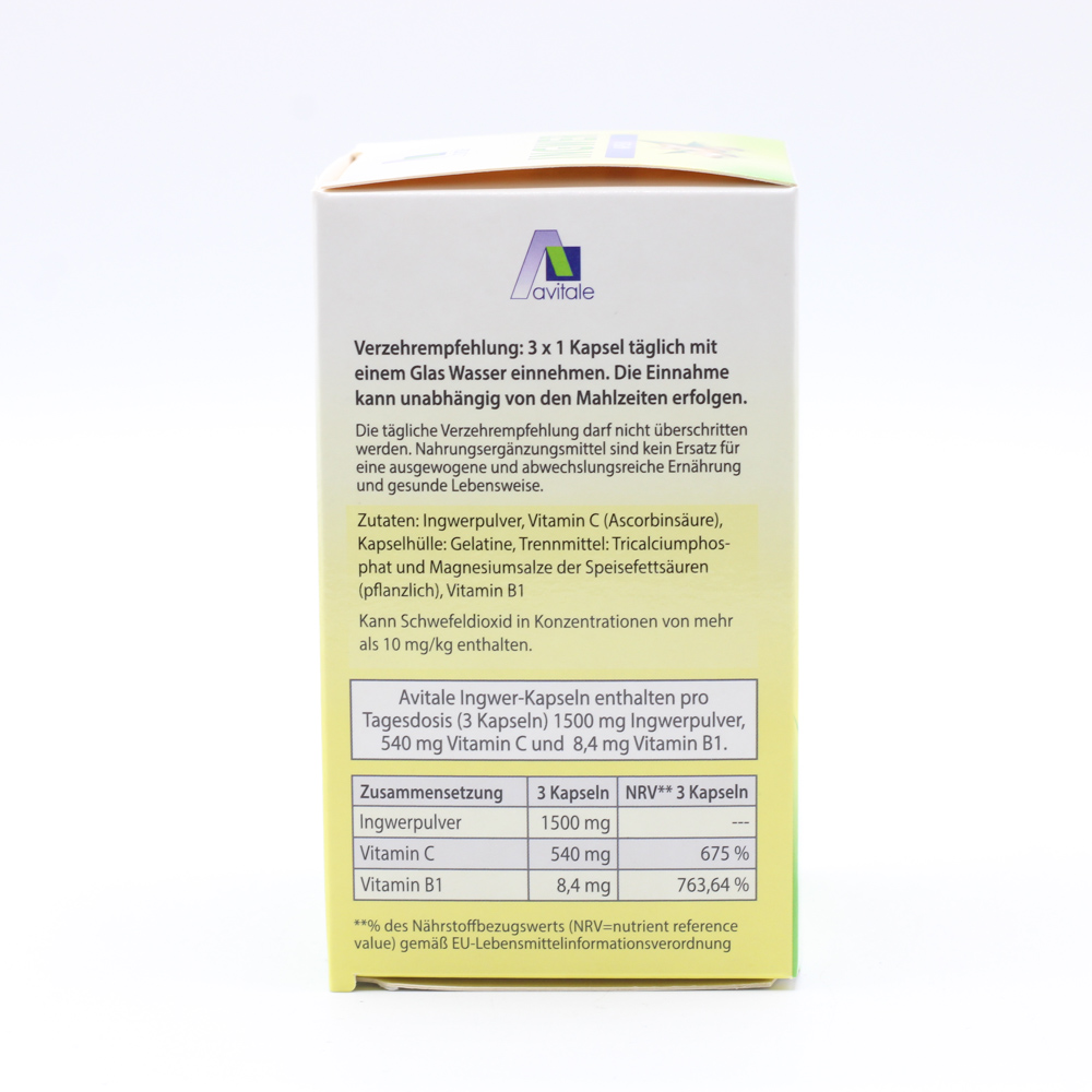 INGWER 500 mg Kapseln+Vitamin B1+C
