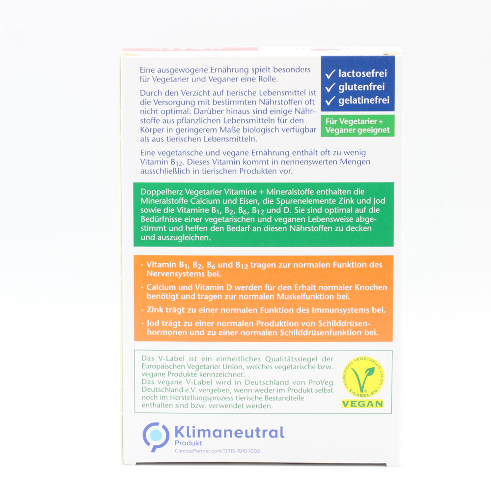 DOPPELHERZ Vegetarier Vitamine+Mineralstoffe aktiv