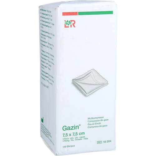 GAZIN Mullkomp.7,5x7,5 cm unsteril 12fach Op